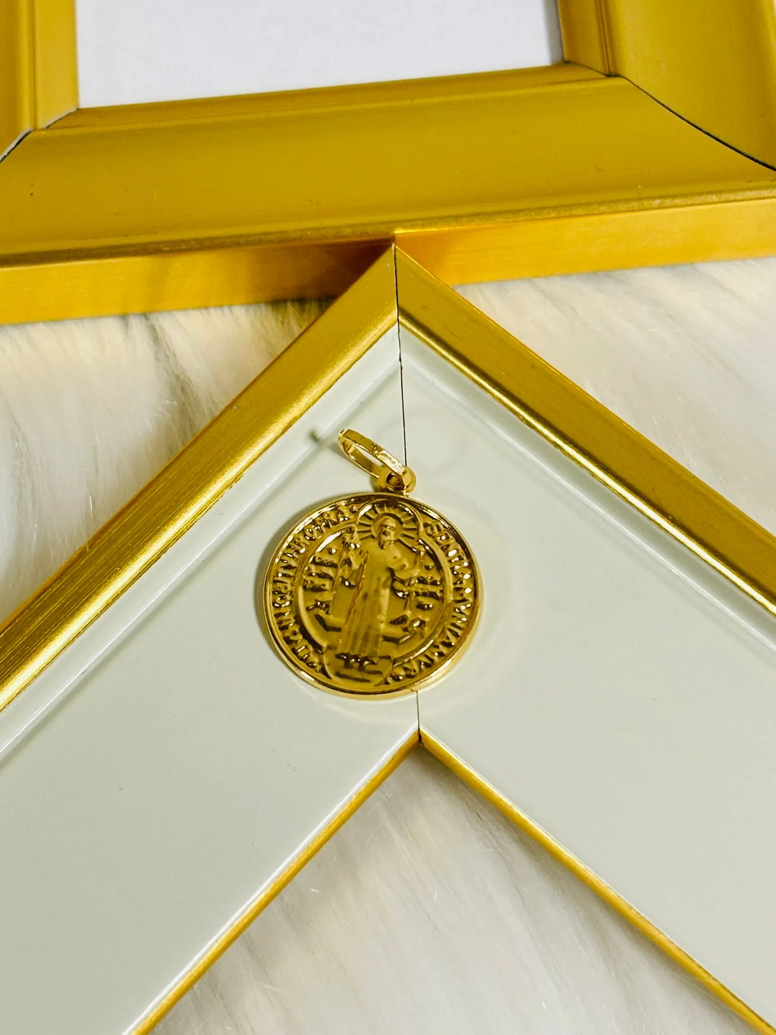 18K Gold St. Benedict Pendant