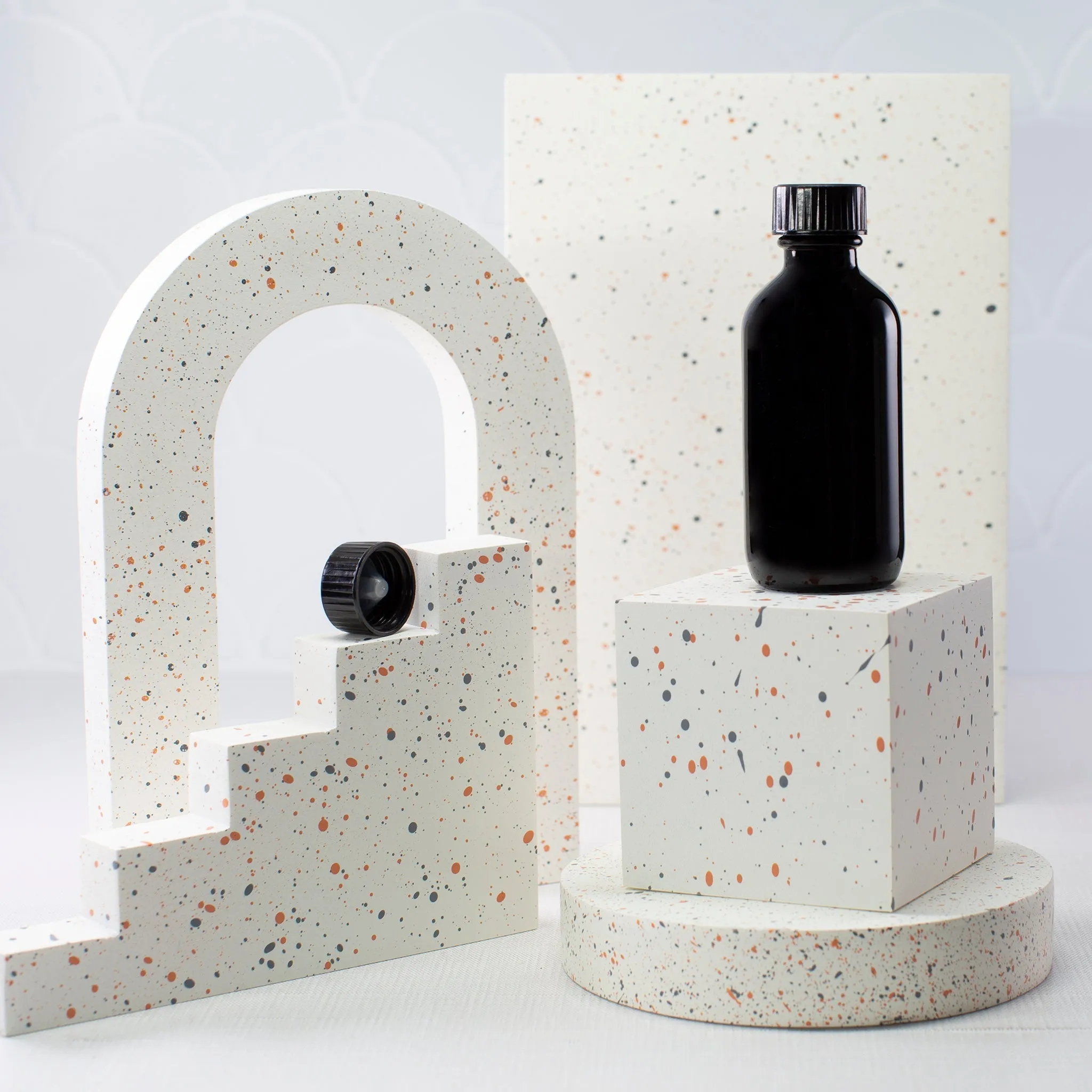 2 oz Black Glass Bottle with 20-400 Neck