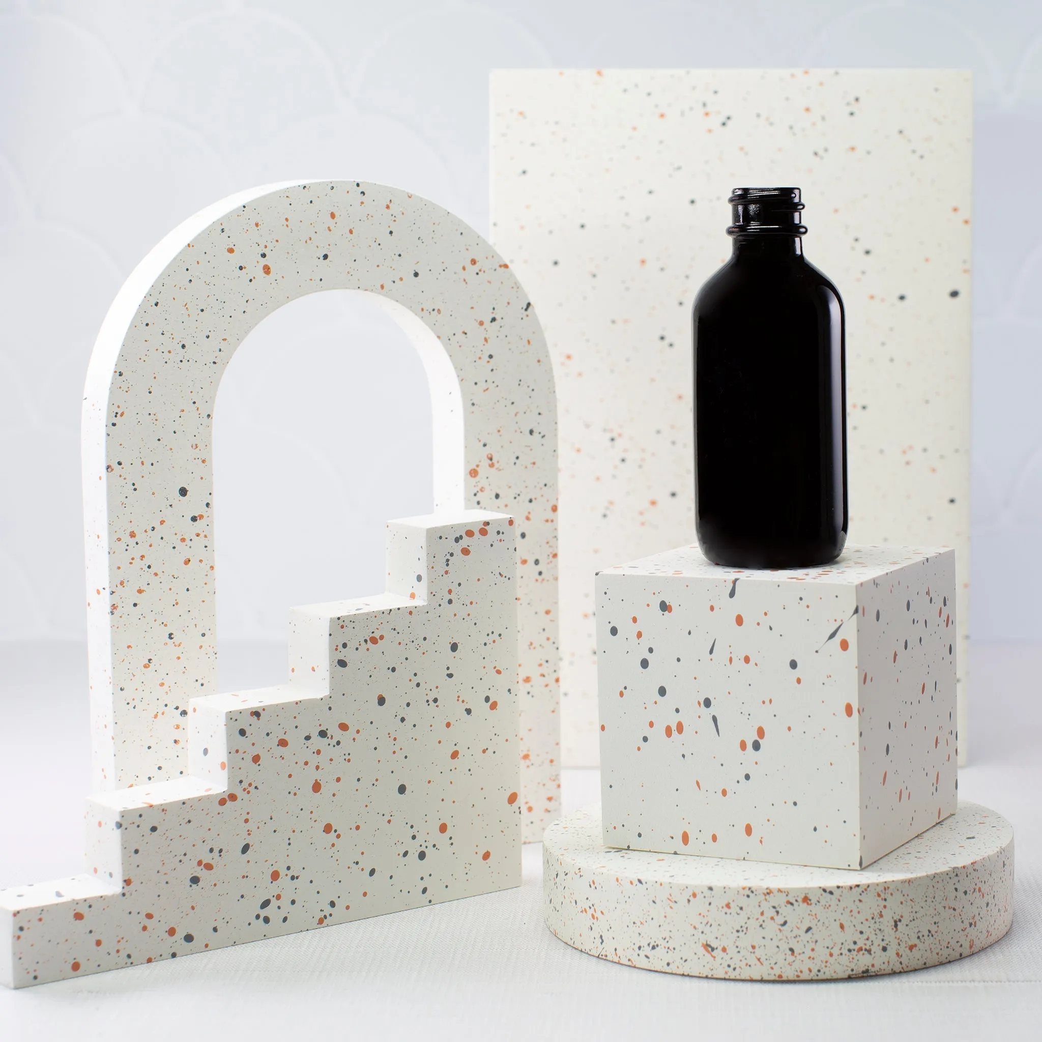 2 oz Black Glass Bottle with 20-400 Neck