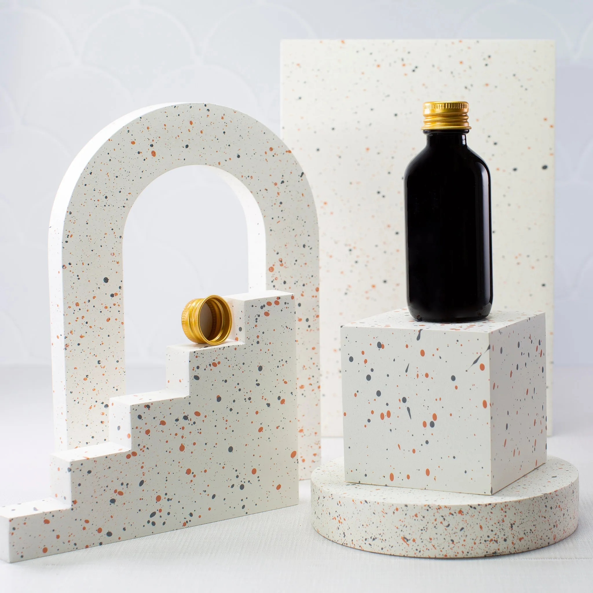 2 oz Black Glass Bottle with 20-400 Neck