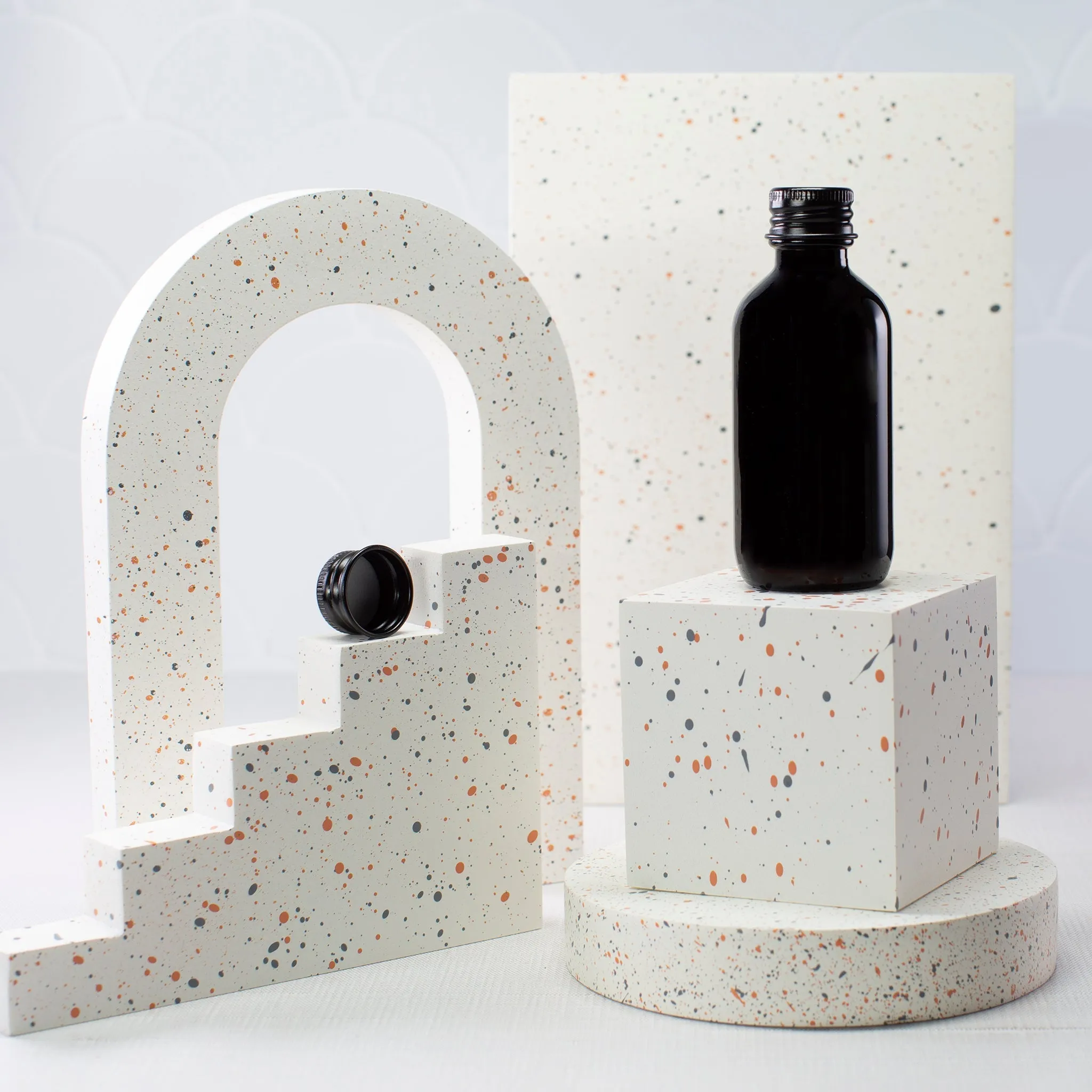 2 oz Black Glass Bottle with 20-400 Neck