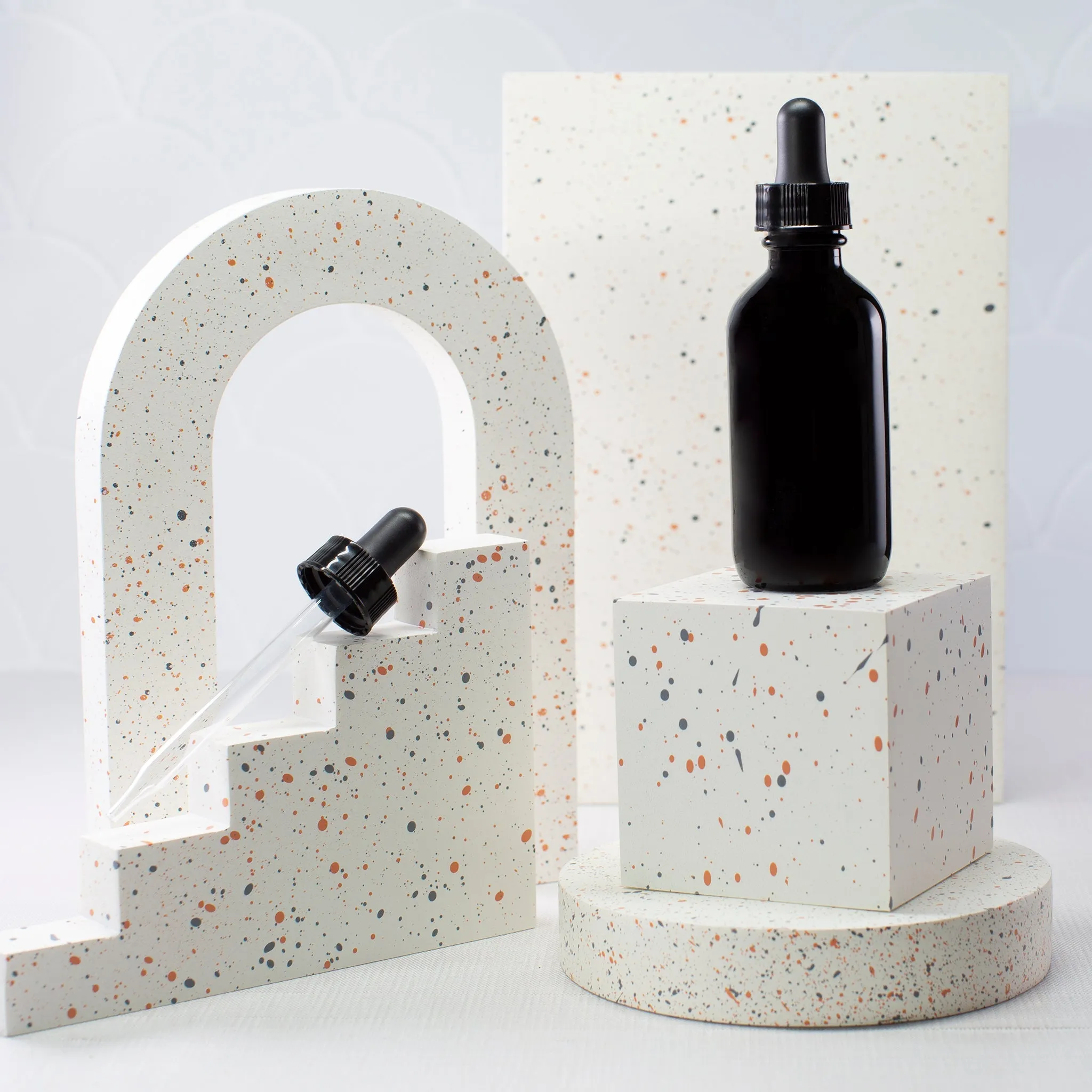 2 oz Black Glass Bottle with 20-400 Neck