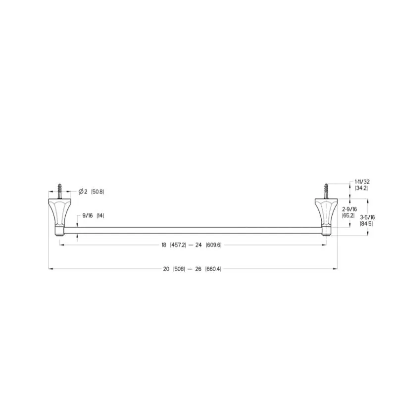 Arterra 26" Square Towel Bar in Polished Chrome