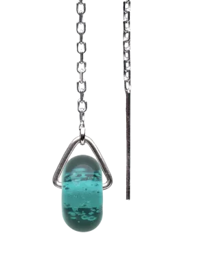 Beach Drop Thread Earrings in Silver