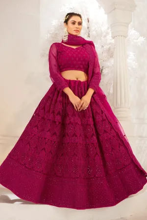 Bridesmaid Magenta Pink Wedding Wear Lehenga Choli