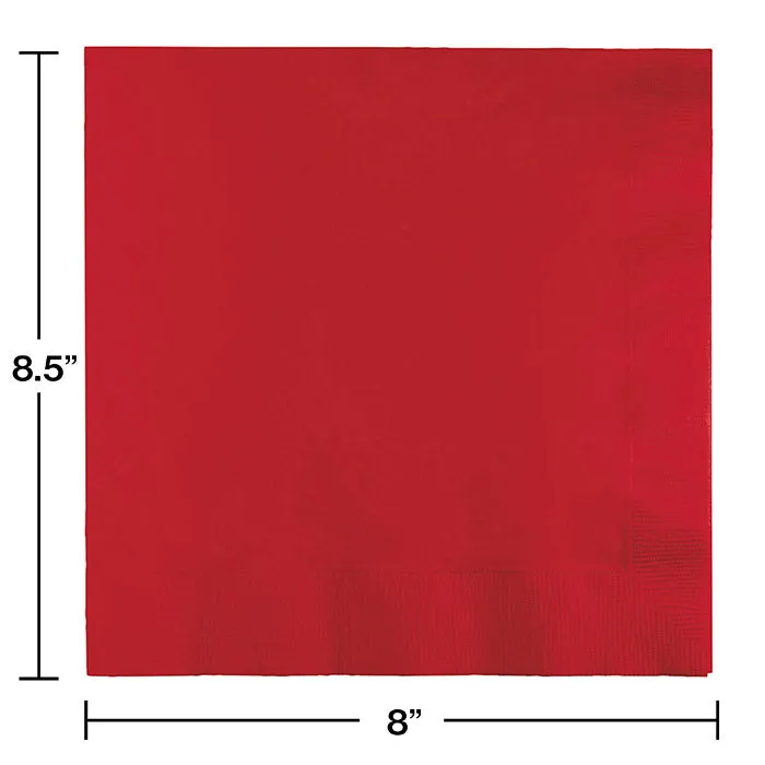 Bulk Classic Red Dinner Napkins 3 Ply (250 per Case)