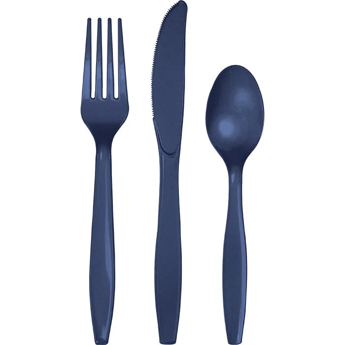 Bulk Navy Assorted Plastic Cutlery (288 per Case)