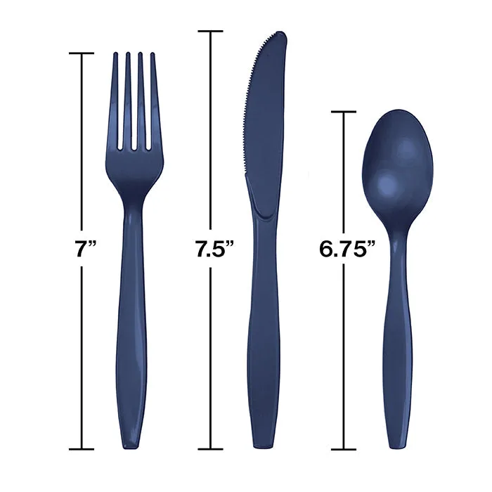 Bulk Navy Assorted Plastic Cutlery (288 per Case)