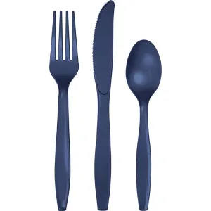Bulk Navy Assorted Plastic Cutlery (288 per Case)