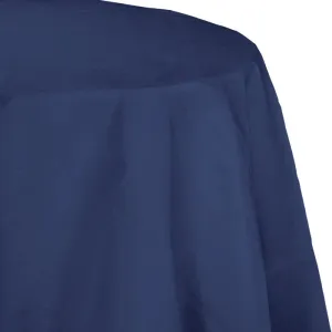 Bulk Navy Round Paper Table Covers 82 inch (12 per Case)