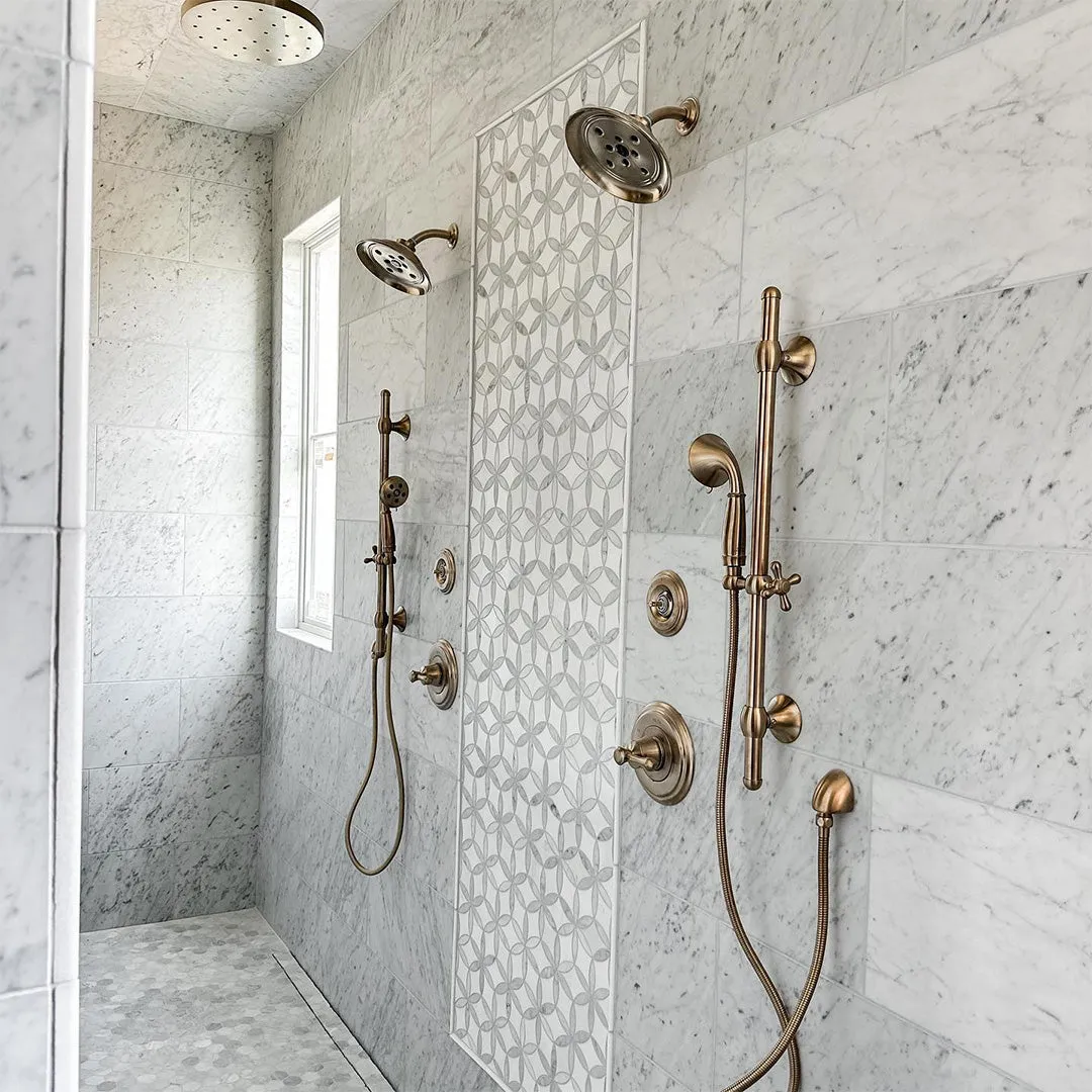 Carrara White La Fleur - Stone Tile