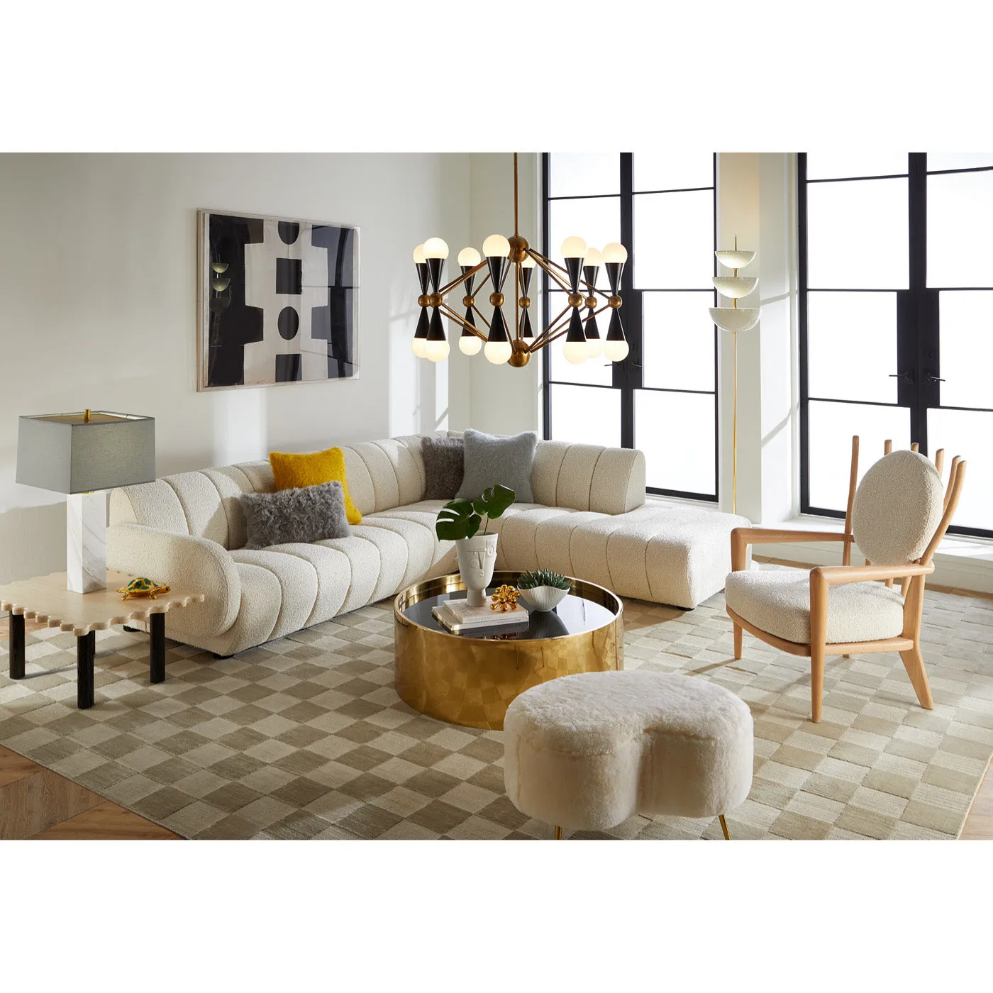 Cashmere Wool Fur Lumbar Cushion