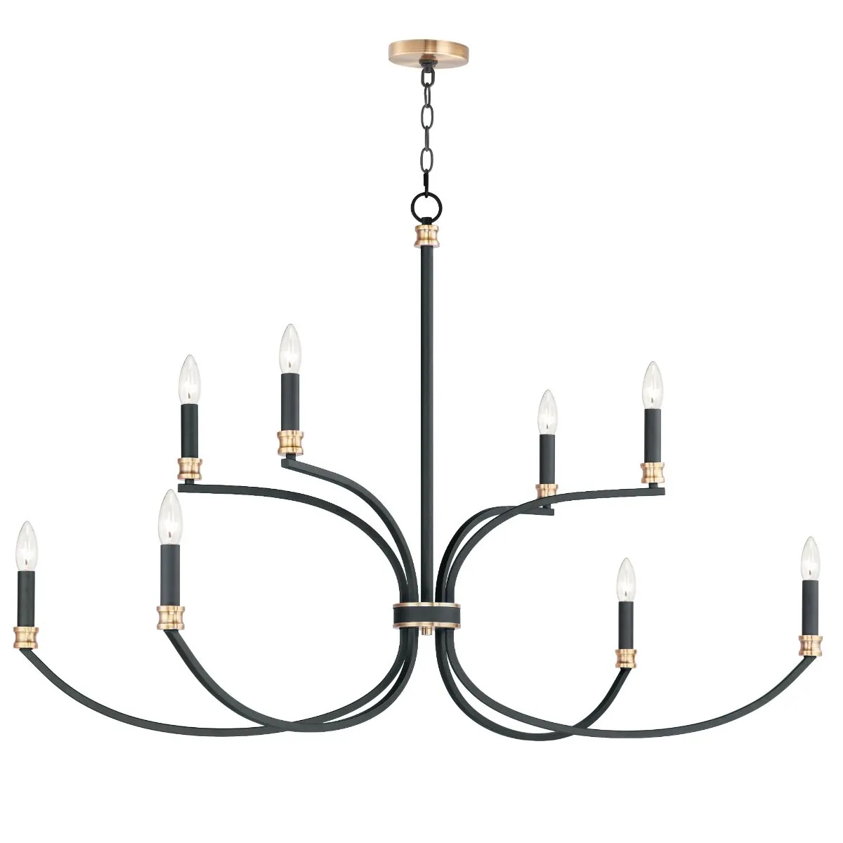 Charlton 48 in. 8 Lights Chandelier Black Finish