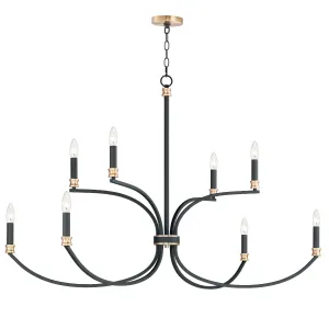 Charlton 48 in. 8 Lights Chandelier Black Finish