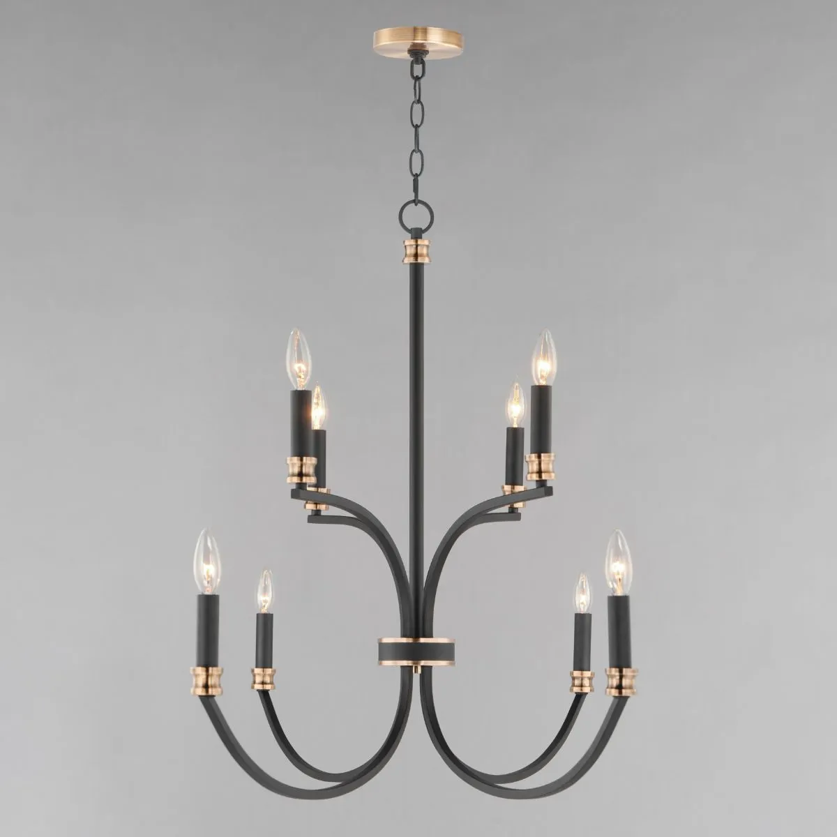 Charlton 48 in. 8 Lights Chandelier Black Finish