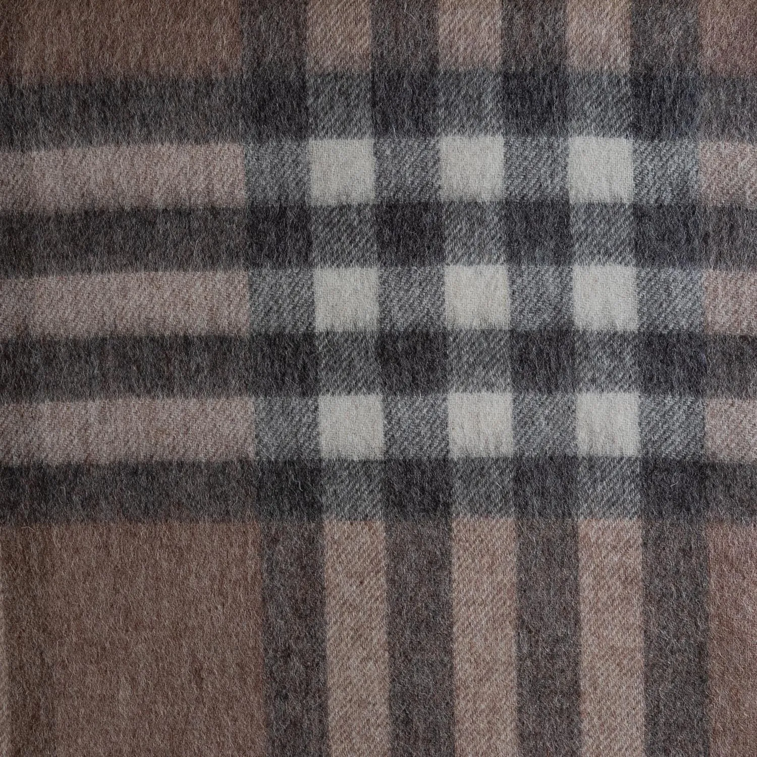 Chequer Cashmere Blend Blanket  Camel