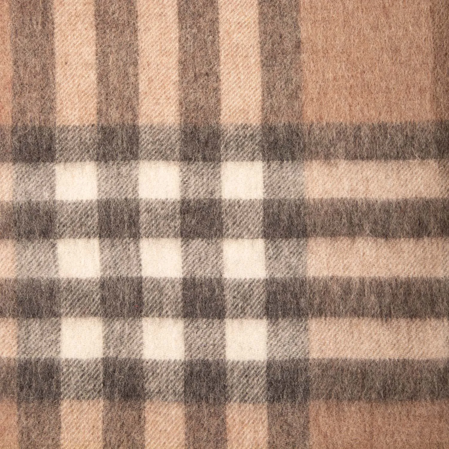 Chequer Cashmere Blend Blanket  Camel