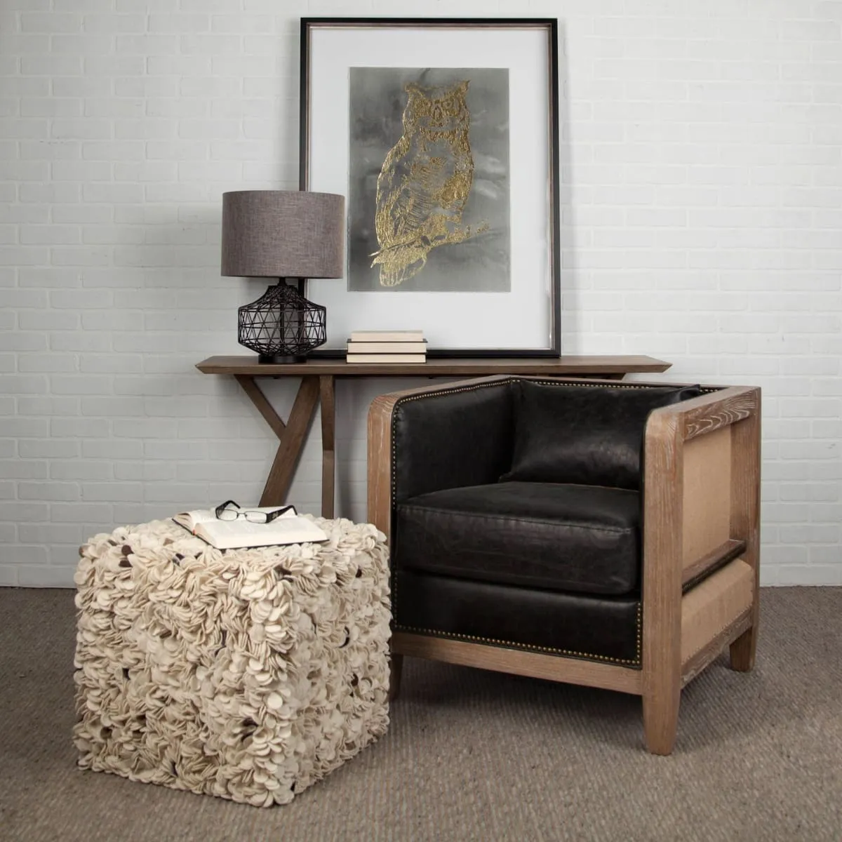 Clark Table Lamp Bronze Metal | Beige Shade