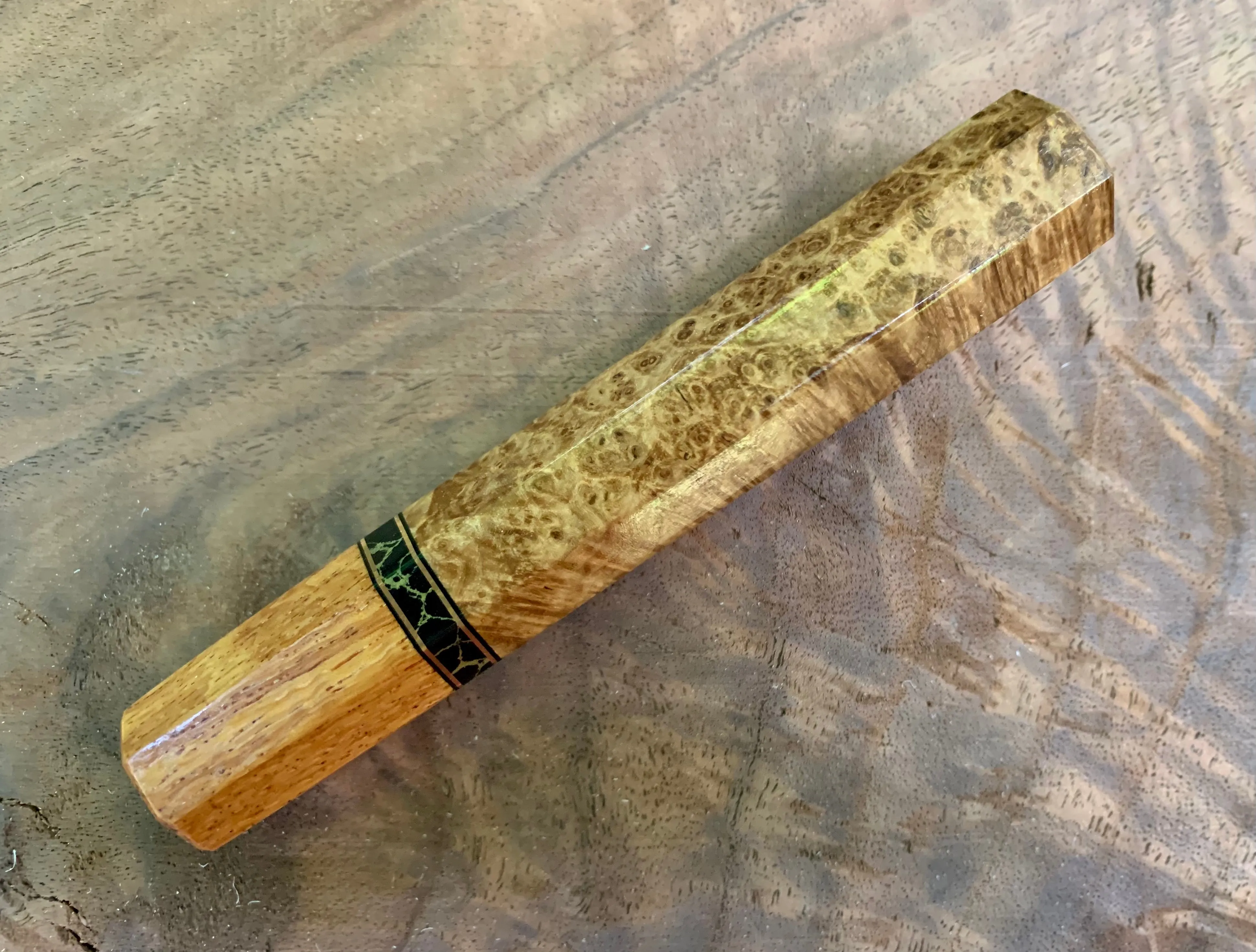 Custom Japanese Knife handle (wa handle) - Black Ash Burl