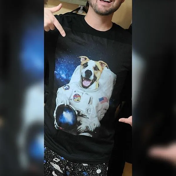 Custom Pet Art Mens Crew Neck T-shirt