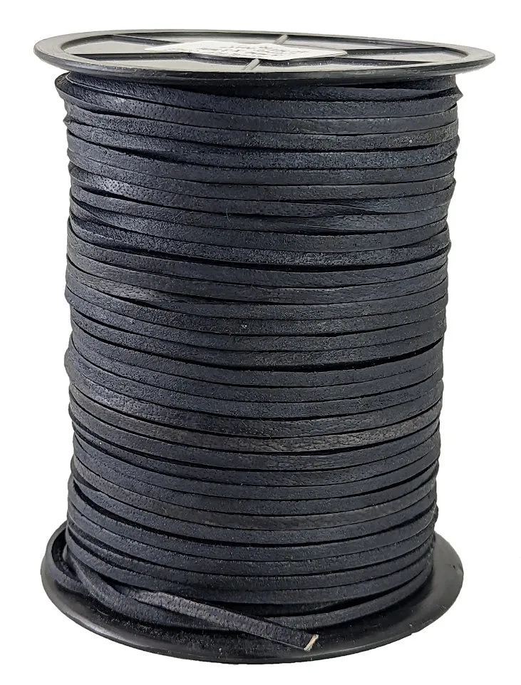 Dark Navy leather cord 3 mm Square