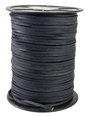 Dark Navy leather cord 3 mm Square
