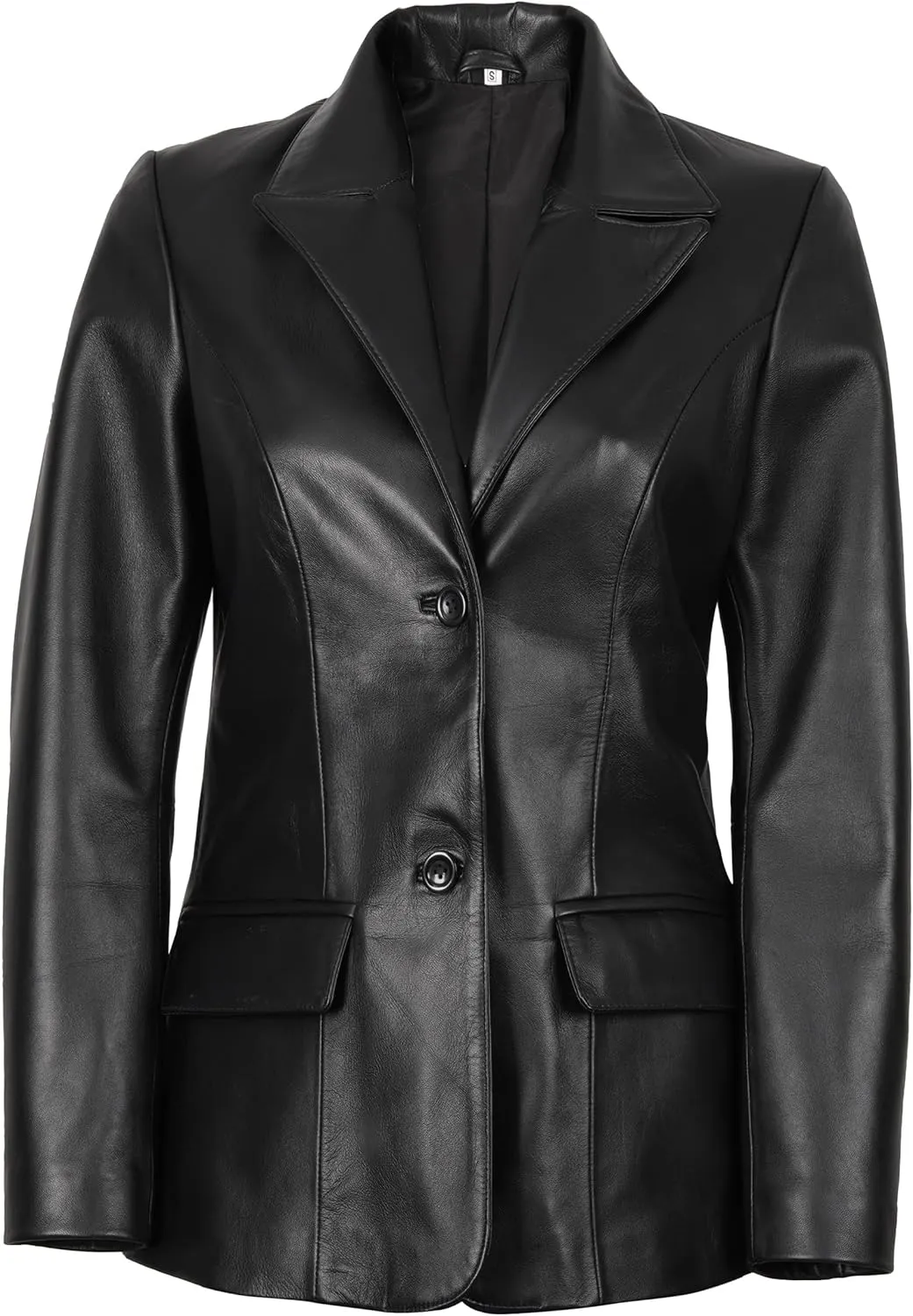 Decrum Women Leather Blazer - Casual Stylish Leather Coats for Women