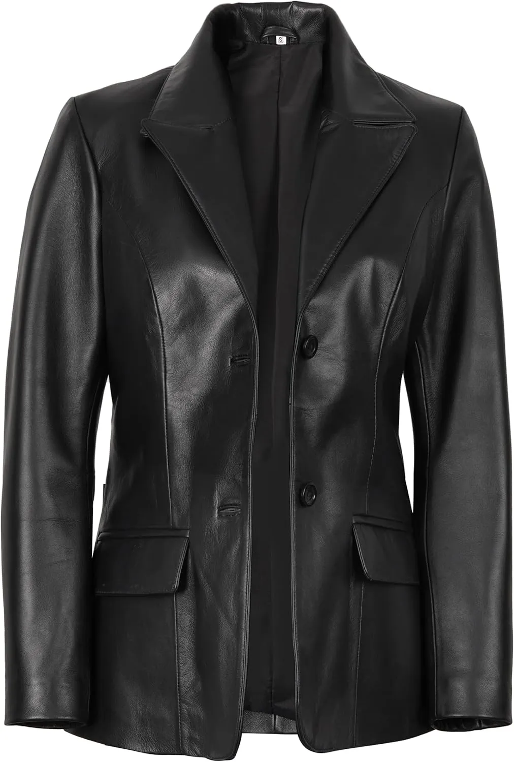 Decrum Women Leather Blazer - Casual Stylish Leather Coats for Women