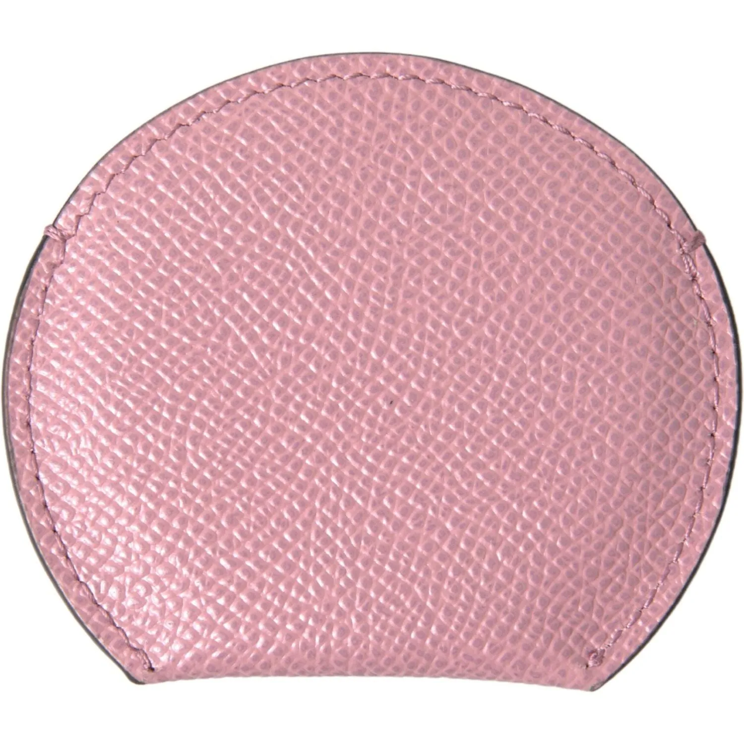 Dolce & Gabbana Elegant Pink Leather Hand Mirror Holder