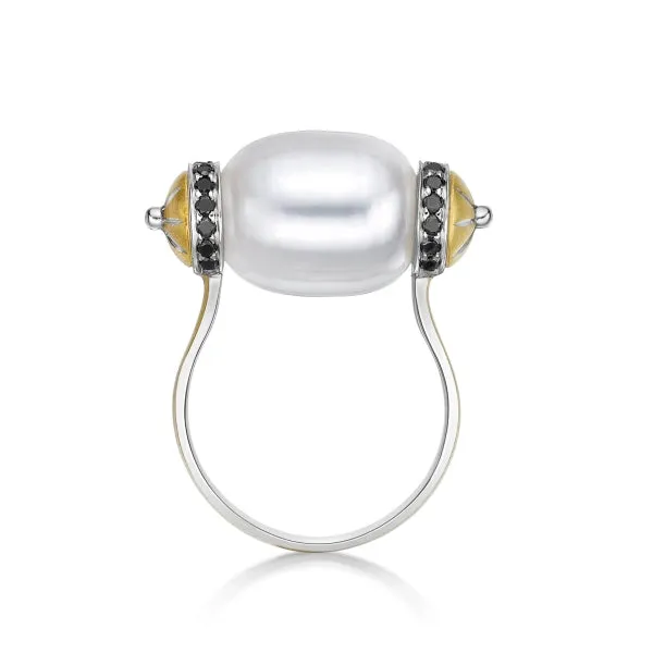 Donna Lacis - Pearl, Black Diamond Ring