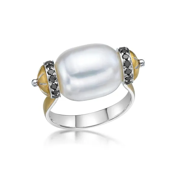 Donna Lacis - Pearl, Black Diamond Ring