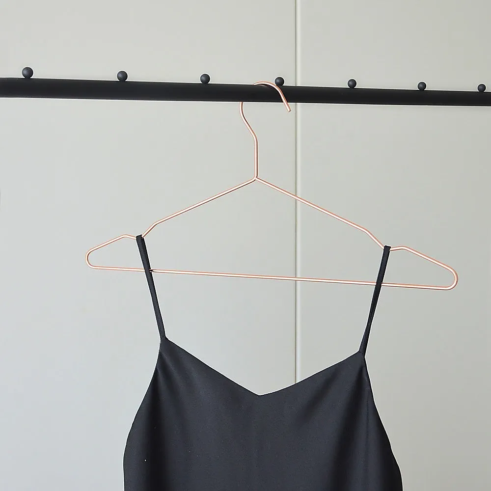 Durable Rose Gold Metal Wire Hangers 42x20cm Set of 60