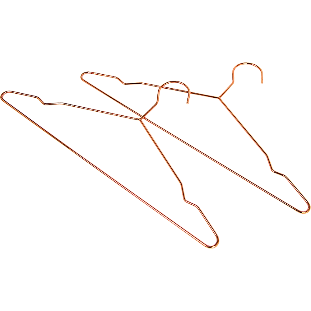 Durable Rose Gold Metal Wire Hangers 42x20cm Set of 60