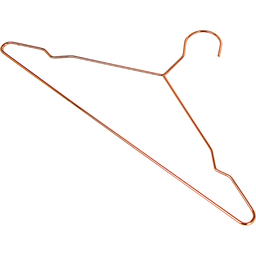 Durable Rose Gold Metal Wire Hangers 42x20cm Set of 60