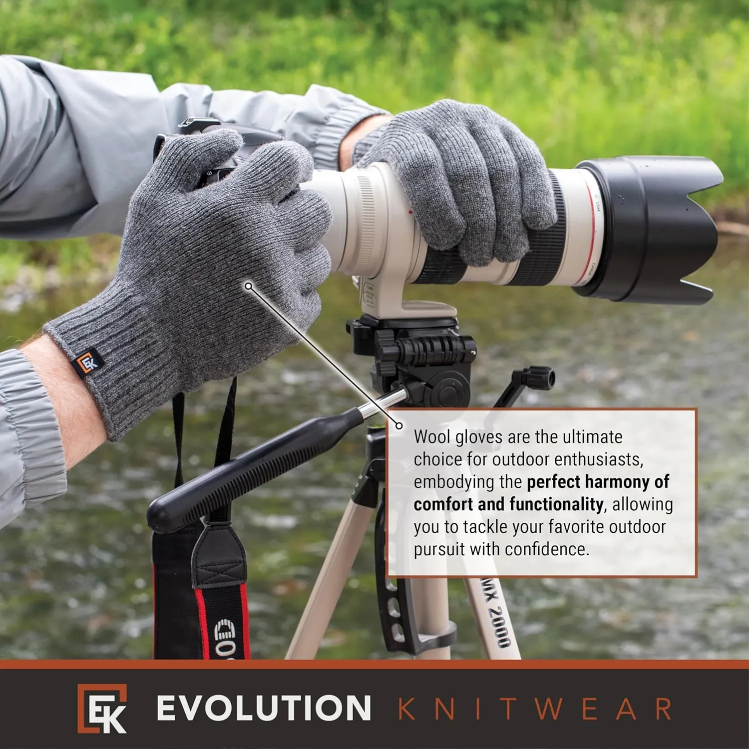 Evolution Knitwear Wool Knit Gloves - Made in the USA - Super Soft Merino Wool - Men's - XL