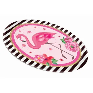 Flamingo Oval Paper Platter