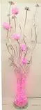 Floor Lamp - Multicolor Lighting - Metal and Glass 58 inch