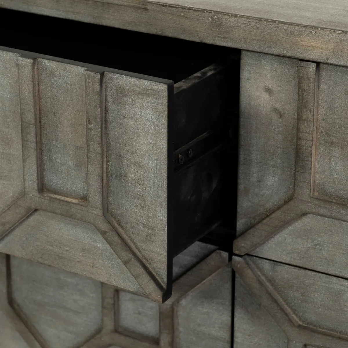 Genevieve Sideboard Gray Wood | Gold Metal
