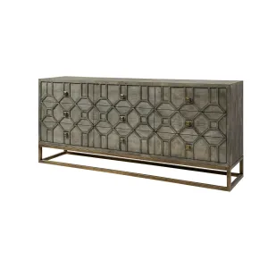 Genevieve Sideboard Gray Wood | Gold Metal