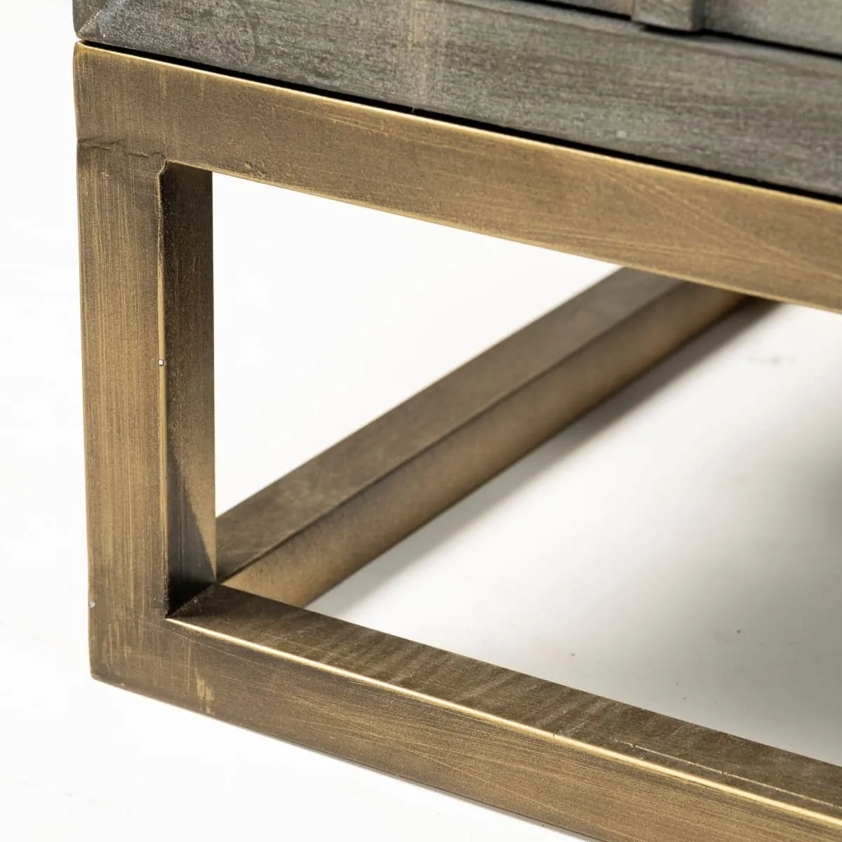 Genevieve Sideboard Gray Wood | Gold Metal