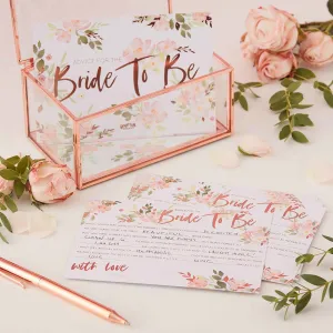 Ginger Ray Floral Hen Party Bride to Be Advice Cards CLEARANCE