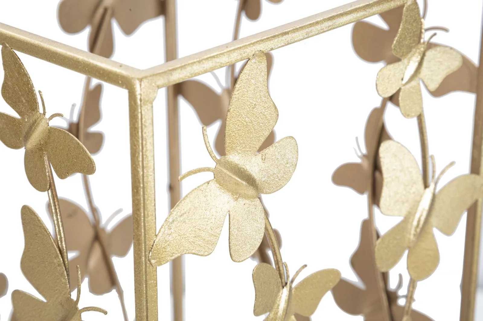 Golden Metal Umbrella Holder with Butterfly Decor