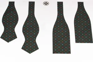 Green with Blue Flowers Bow Tie
