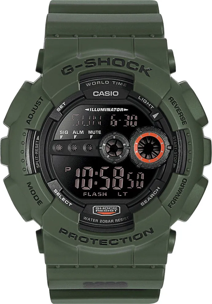 GS Watch WORSldtime Alarm Military Green Mens
