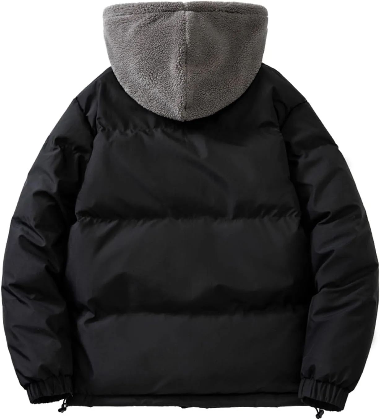 Hooded Winter Jacket for Men Sherpa Fleece Lined Warm Coats Work Jacket Casual Full Zip Plus Size Coat Pockets