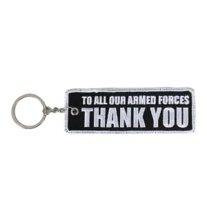 Hot Leathers Too All Our Armed Forces Thank You Embroidered Key Chain KCH1008