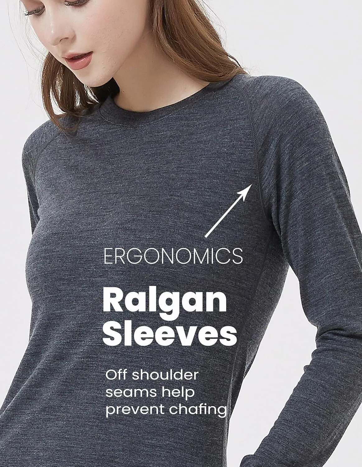 Iguana Womens 100% Merino Wool Base Layer Sets for Ski Lightweight Thermal Underwear
