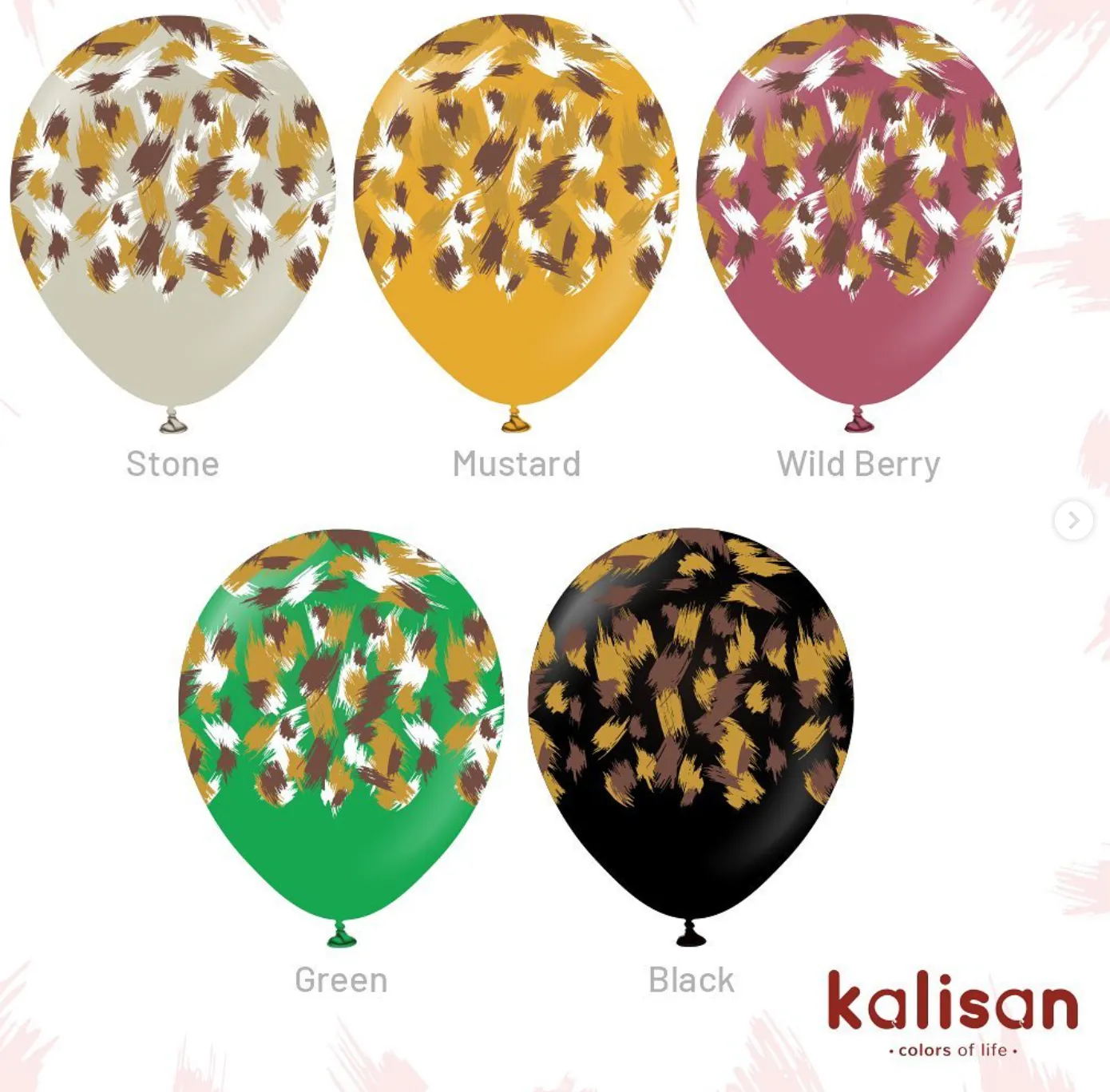 Kalisan 12" Savanna Printed Retro Rust Orange Latex Balloon, 25 pieces