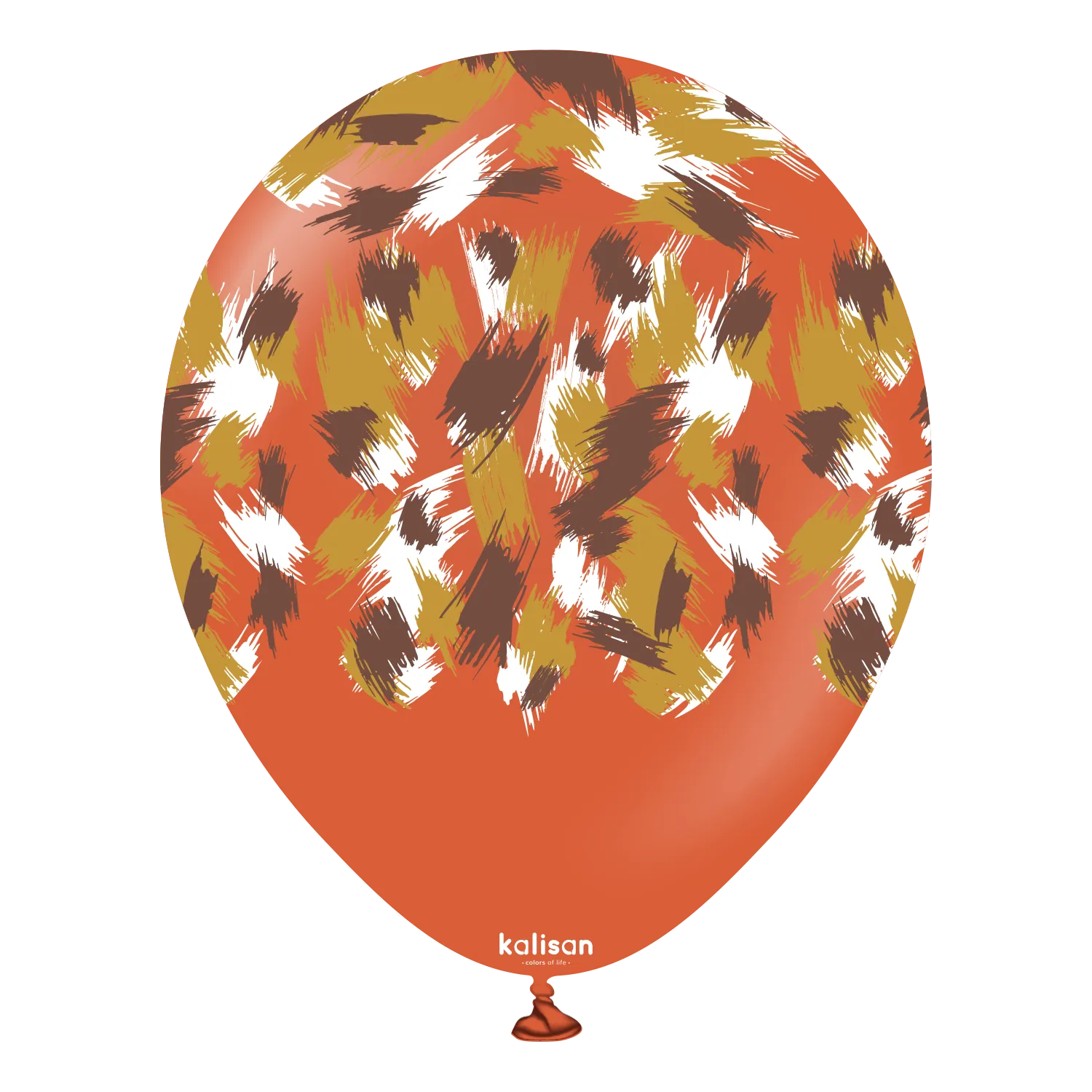 Kalisan 12" Savanna Printed Retro Rust Orange Latex Balloon, 25 pieces