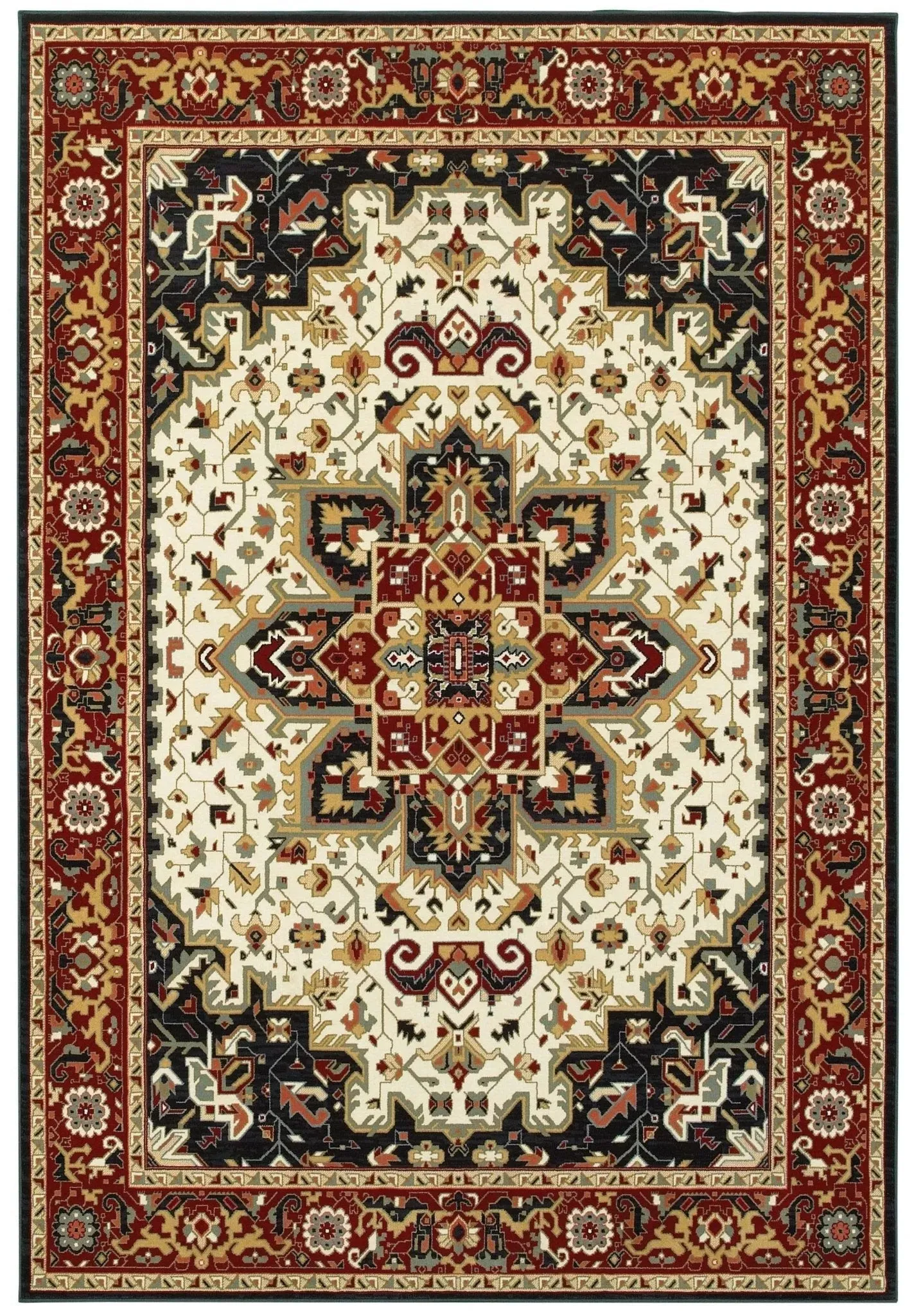 Kashan 96W Red/ Ivory Rug